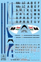 HAD DW144002 Decal Tu-154/154B/154B-2 MALEV (dry-water) 1/144