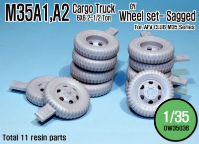 DEF Model DW35036 U.S. M35A1/A2 Cargo Truck Wheel set- sagged