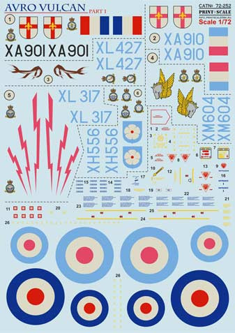 Print Scale 72-252 Avro Vulcan, Part-1 1/72