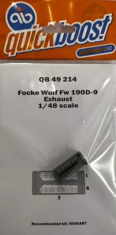 Quickboost 49214 Fw 190D-9 exhaust (MINA) 1/48