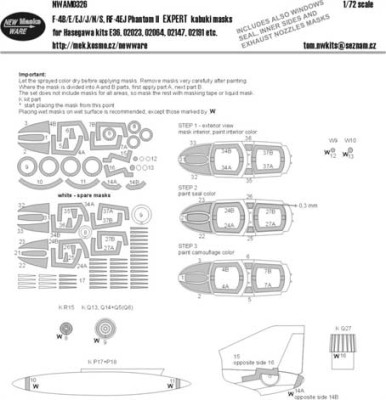 New Ware NWA-M0326 1/72 Mask F-4B/E/EJ/J/N/S, RF-4EJ EXPERT (HAS)