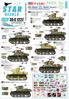 Star Decals 35-C1222 M3, M3A1, M3A1 Satan and M5A1 Stuart. US Marine Corps.USMC Stuarts in the Pacific.Guadalcanal, Bougainville, Kwajalein Atoll, Tarawa, Midway, Saipan, Emirau Island 1/35