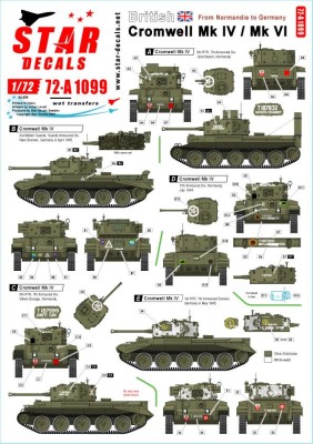 Star Decals 72-A1099 British Cromwell Mk.IV / Mk.VI From Normandy to Germany 1/72