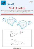 Peewit M72213 1/72 Canopy mask M-1D Sokol (KP)
