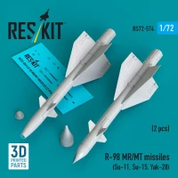 Reskit 72574 R-98 MR/MT missiles (2 pcs.)(Su-11, Su-15, Ya 1/72