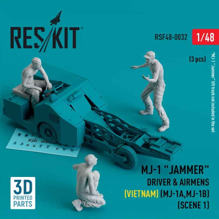 Reskit F48032 MJ-1 Driver&airmens (Vietnam) scene 1 (3 pcs) 1/48