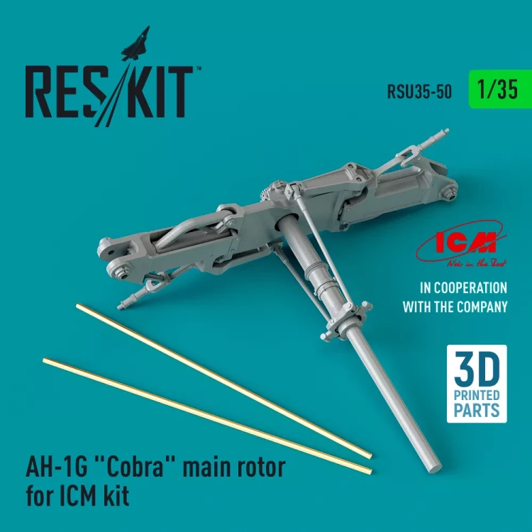 Reskit RSU35050 AH-1G 'Cobra' main rotor (ICM) 3D Print 1/35