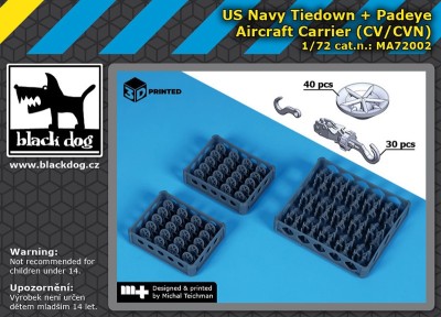 Black Dog MA72002 US NAVY tiedown+padaye (CV/CVN) (3D-Printed) 1/72