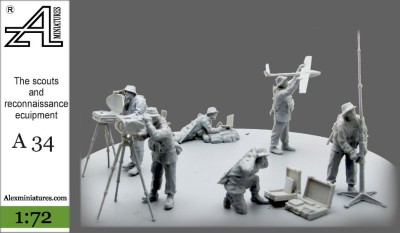 Alex miniatures А034 Разведгруппа и средства разведки, 1:72
