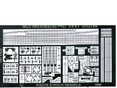 White Ensign Models PE 0727 J, K, N CLASS ROYAL NAVY DESTROYER suits B-Resina and Matchbox kits 1/700