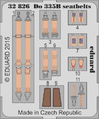 Eduard 32826 1/32 Фототравление Do 335B seatbelts