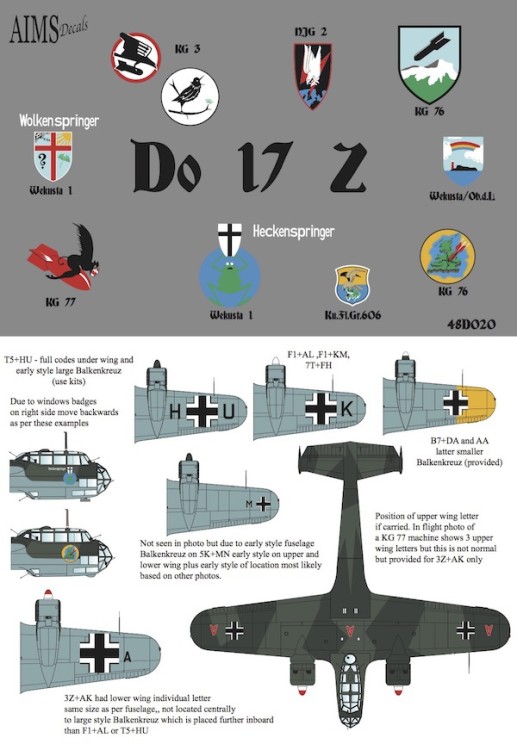 Aims AIMS48D020 Dornier Do-17Z-2/Do-17Z-6 1/48