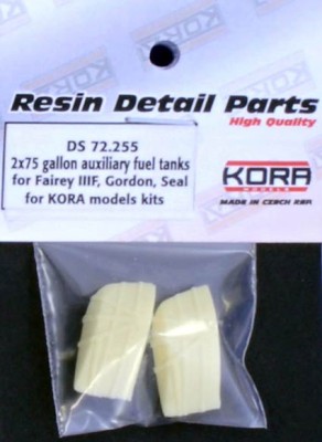 Kora Model DS72255 75 gallon aux.fuel tanks Fairey IIIF (2 pcs.) 1/72