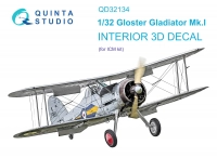 Quinta studio QD32134 Gloster Gladiator Mk I (ICM) 3D Декаль интерьера кабины 1/32