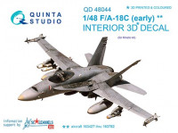 Quinta studio QD48044 F/A-18С (early) (for Kinetic kit) 3D декаль интерьера кабины 1/48