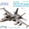 Quinta studio QD48044 F/A-18С (early) (for Kinetic kit) 3D декаль интерьера кабины 1/48