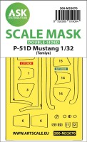 Art Scale 200-M32070 North-American P-51D Mustang canopy frame paint mask (inside and outside) 1/32