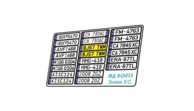 Микродизайн 043013 Автомобильные номерные знаки Европы цвет 1/43