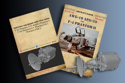 Print Scale PSR48039 AWG-10 APG-59 Radar for McDonnell Phantom II F-4J/F-4S Aircraft equipped with this radarF-4J Phantom II F-4J(UK) Phantom IIF-4S Phantom II McDonnell-DouglasFG. 1/ FGR. 2 Phantom 1/48