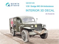 Quinta Studio QD35149 Dodge WC-54 (Санитарный) 3D Декаль интерьера (Zvezda) 1/35