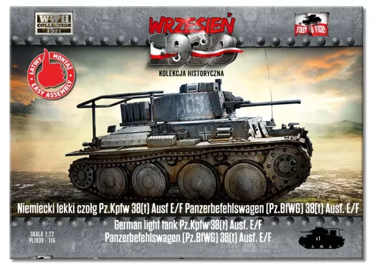 First To Fight 72116 Pz.Kpfw 38(t) Ausf. E/F German light tank 1/72