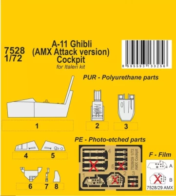 CMK SP7528 A-11 Ghibli (AMX Attack version) Cockpit Set 1/72