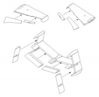 CMK 4232 He 162A-2 Control surfaces set for TAM kit 1/48