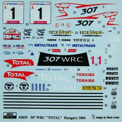 Reji Model 43039 Peugeot 307 WRC Rally Eger - Hungary 2006 1/43