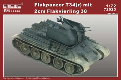 5M Hobby 72023 1/72 Flakpanzer T34(r) with 2cm Flakvierling 38