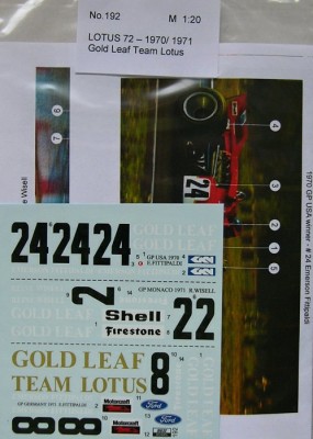 Reji Model 192 LOTUS 72C Gold Leaf Team (1970/1971) 1/24