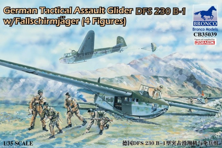 Bronco CB35039 German Invasion Glider Dfs-230 B-1 W/Paratroops 1/35