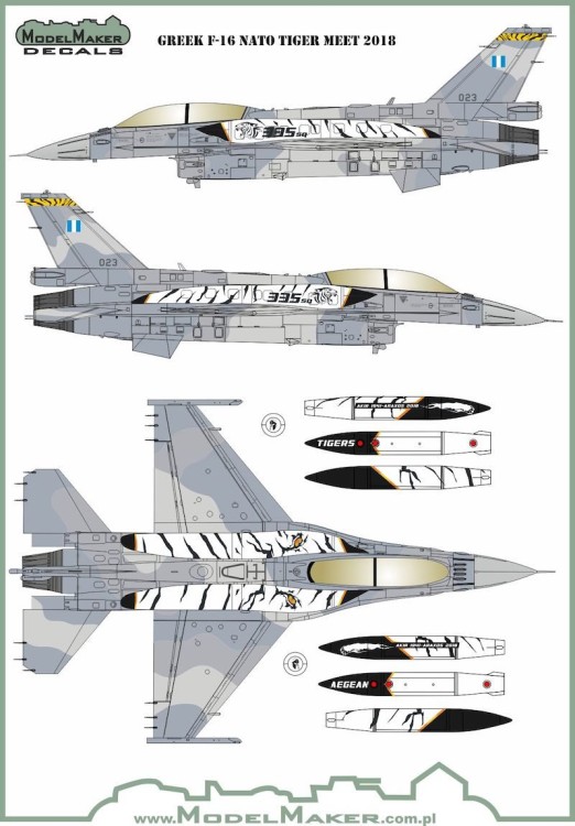 Model Maker Decals D72126 Greek F-16 NATO Tiger Meet 2018 1/72