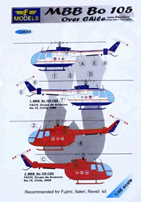 Lf Model C48205 MBB Bo 105 over Chile (FUJI,ITA,REV) декали 1/48