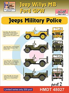 Hm Decals HMDT48027 1/48 Decals J.Willys MB/Ford GPW Military Police 2