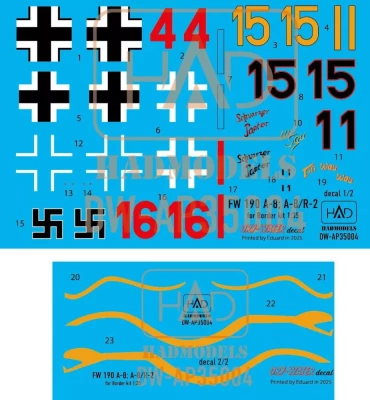 HAD DW35004 Decal Fw 190 A-8 / A-8/R-2 (dry-water) 1/35