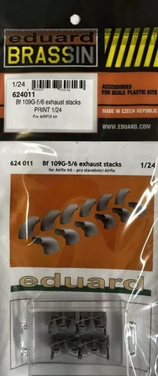 Eduard 624011 BRASSIN Bf 109G-5/6 exh.stacks PRINT (AIRF) 1/24