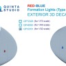 Quinta studio QP32031 Навигационные Огни (Тип А), Красный+Синий 1/32