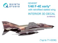 Quinta studio QD48387 F-4E early с установленным предкрылком крыла (Meng) 3D Декаль интерьера кабины 1/48