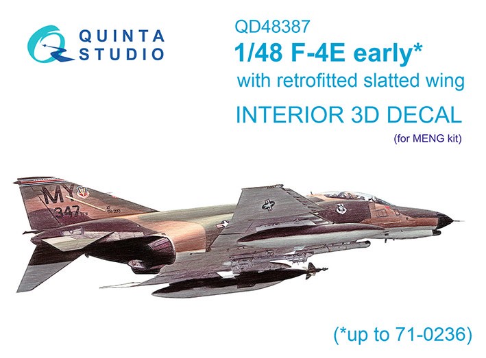 Quinta studio QD48387 F-4E early с установленным предкрылком крыла (Meng) 1/48