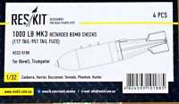 Reskit RS32-0188 1000 lb MK3 retarded bomb checks (4 pcs.) 1/32