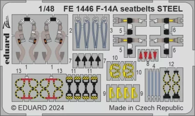 Eduard FE1446 F-14A seatbelts STEEL (GWH) 1/48