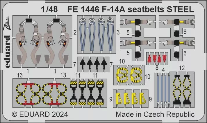 Eduard FE1446 F-14A seatbelts STEEL (GWH) 1/48