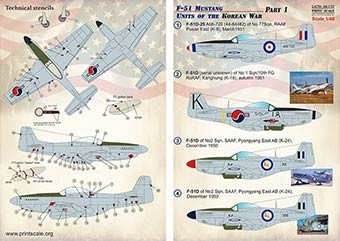 Print Scale 48-170 F-51 Mustang Korean War, part 1 (wet decals) 1/48