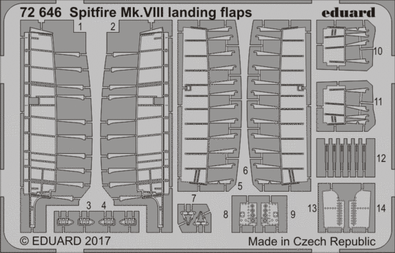 Eduard 72646 Spitfire Mk.VIII landing flaps 1/72 EDUARD