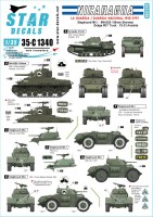 Star Decals 35-C1340 Nicaragua # 1. Guarda Nacional 1925-1979. Staghound, M4A3E8 105mm Sherman, Dodge M37 Truck, CV.33 Ansaldo 1/35