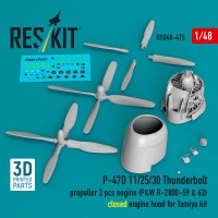 Reskit RSU48-475 P-47D 11/25/30 Thunderbolt propel.&eng. (TAM) 1/48