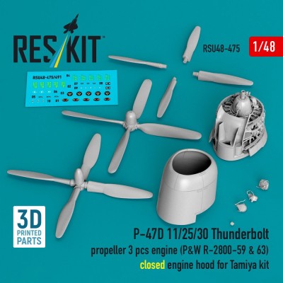 Reskit RSU48-475 P-47D 11/25/30 Thunderbolt propel.&amp;eng. (TAM) 1/48