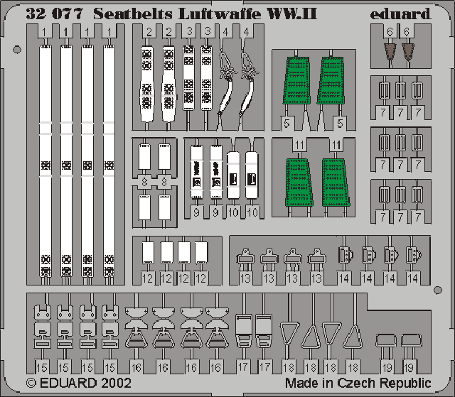Eduard 32507 Seatbelts Luftwaffe WWII