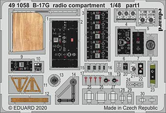 Eduard 491058 SET B-17G radio compartment (HKM)