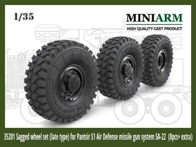 Miniarm 35201 Колеса с просадкой ЗРПК Панцирь-С1, 9 шт (поздние) 1/35